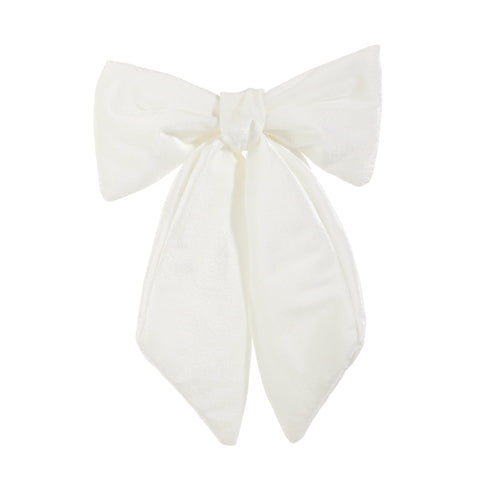 Velvet Bow Clip-On - Ivory