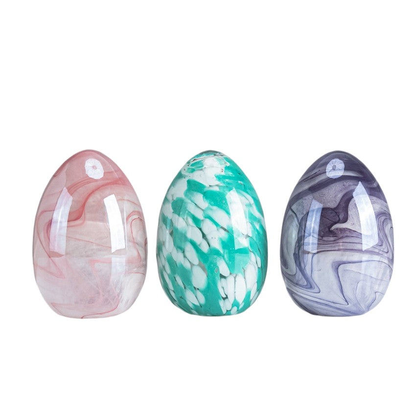 Glass Easter Eggs, 3 Color Options