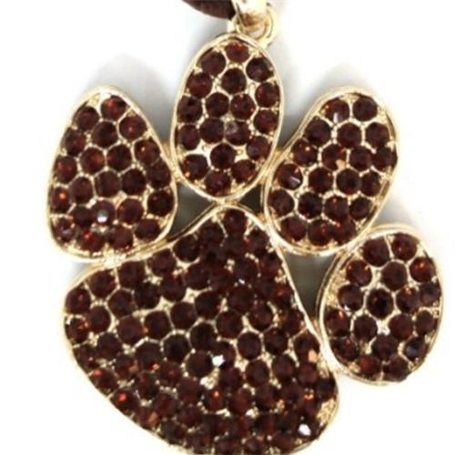 Dog Paw Ornament - Dark Brown Crystal