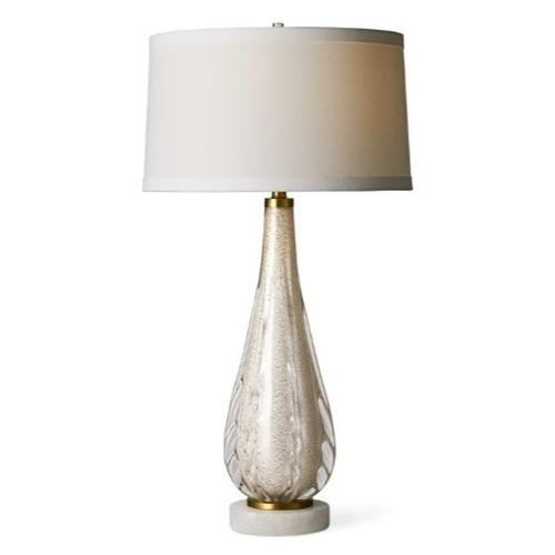 White Blown Glass Table Lamp