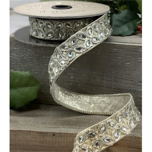 Metallic Jeweled Ribbon