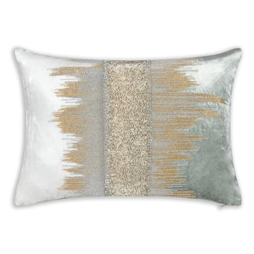 Ivory / Aqua Lumbar Pillow