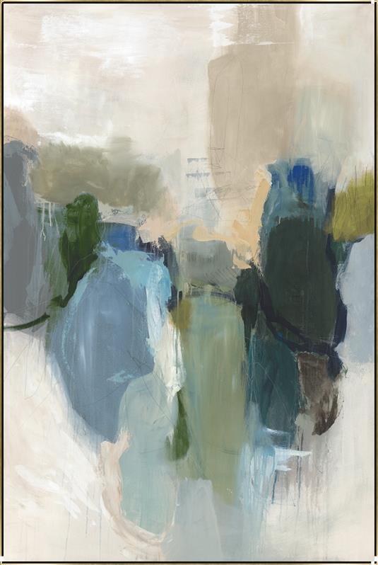 Blue, Green & Beige Abstract