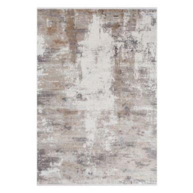 Brown, Gray, White Abstract Rug 9'6"x13'