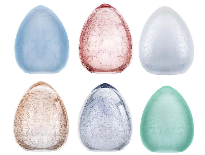 Glass Egg Crackled - Large, 6 Color Options