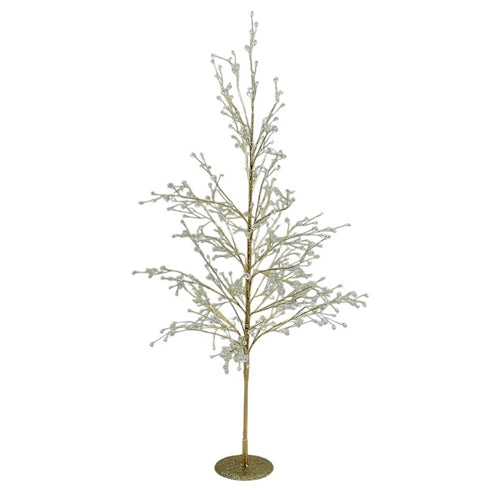 Gold Wire Tree With Clear Crystals - 35.4"H