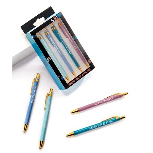 Dirty Word Pens, S/4 - Blue