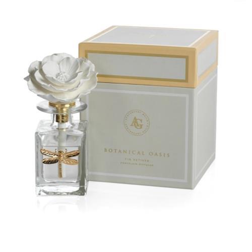 Porcelain Botanical Diffuser w/ Dragonfly - Fig Vetiver