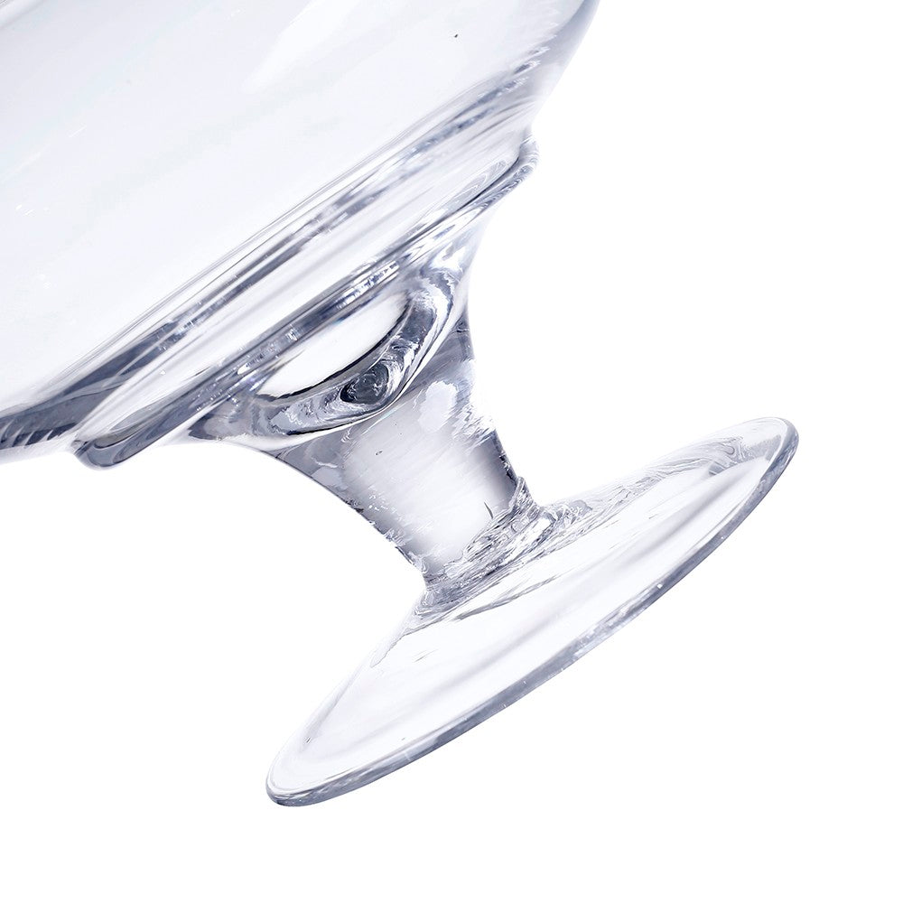 Clear Hand-Blown Apothecary Glass Jar with Finial Lid