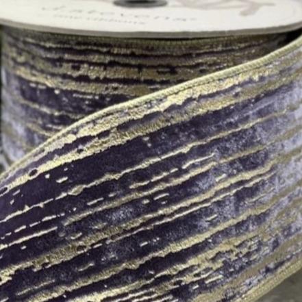 Purple Velvet Metallic Ribbon