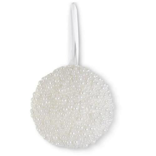 Round White Pearl Beaded Ornament