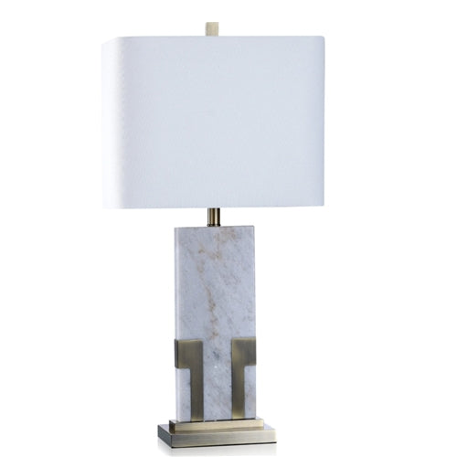 Solid Marble & Antique Brass Table Lamp