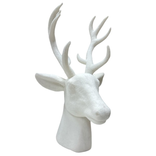 Deer Head - White Felt