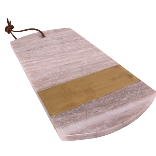 Marble and Brass Cheese Board