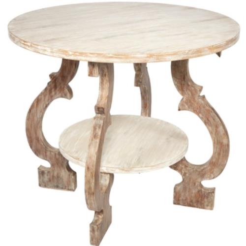 Two-Tone Round Wood Table