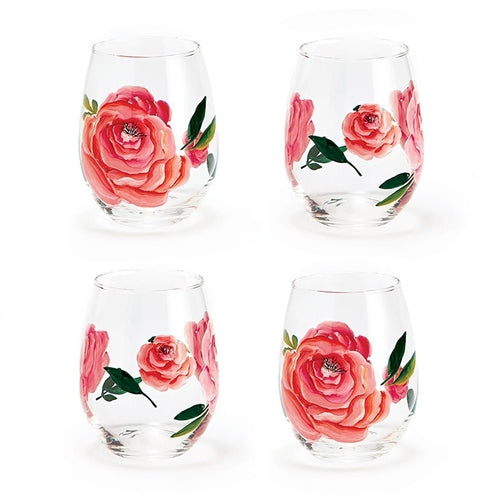 Stemless Rose Wine Glass, Set of 4