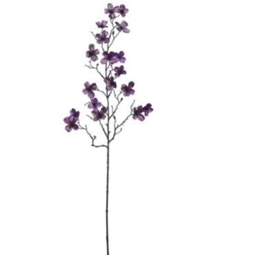 Metallic Dogwood Spray - 33" Purple