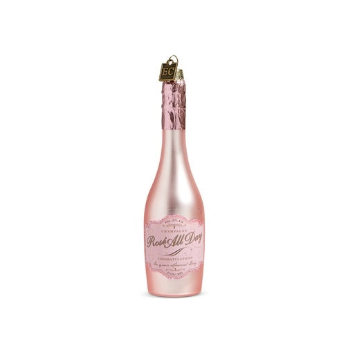 "Congratulations" Pink Champagne Bottle Ornament