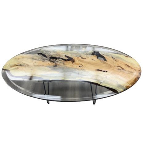 Raw Wood and Smoke Epoxy Coffee Table