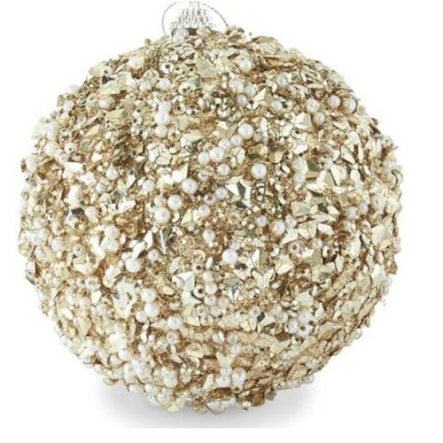 Champagne Sequins & Bead Embellished Shatterproof Ornament