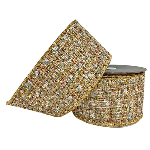 Tweed Ribbon - Gold Multi