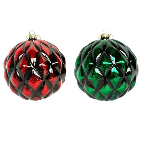 Quilted Ball Ornament, 2 Color Options