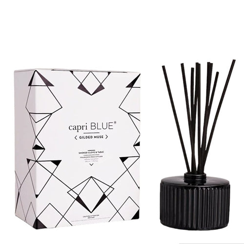 Capri Blue Gilded Reed Diffuser - Smoked Clove & Tabac