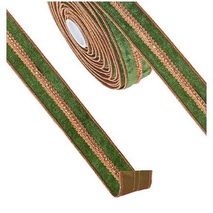 Jeweled Green Velvet Ribbon