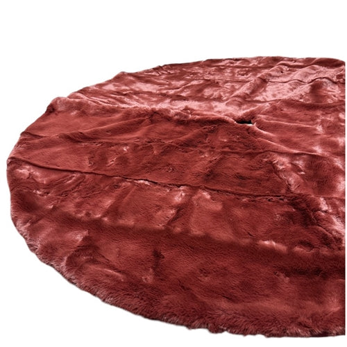 Faux Fur Tree Skirt - Wine