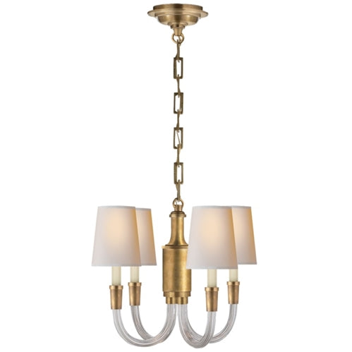 Crystal with Brass Mini Chandelier