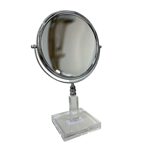 Magnifying Mirror - Lucite/Silver