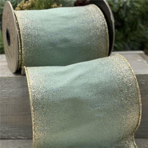 Faux Dupion Ribbon - Celadon