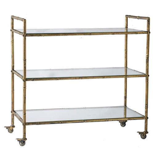 Gold Bamboo Bar Cart