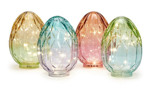 Eggs-traordinary Ombre Light Up Glass Easter Decor, 4 Color Options