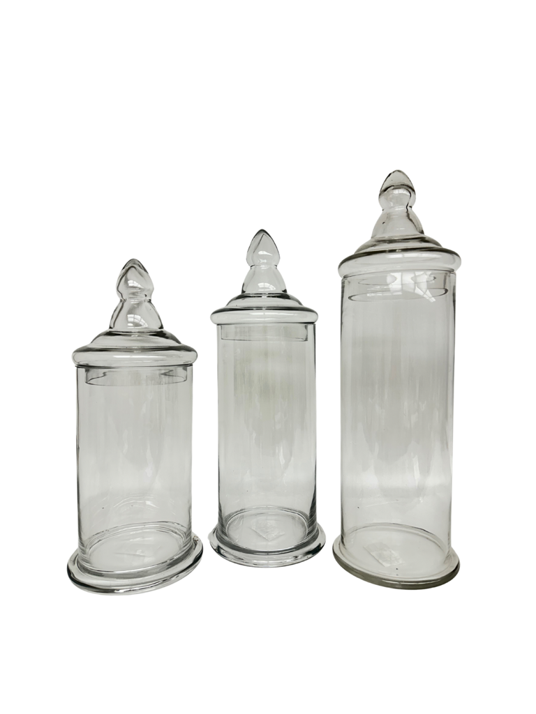 Cylindrical Jars with Lids, 3 Size Options