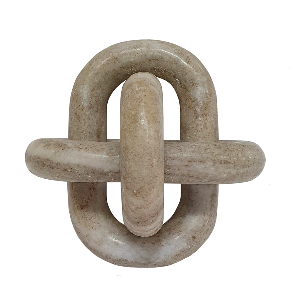 Decorative Marble Chain Sculpture, Cream