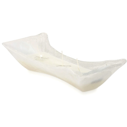 White Swirl Murano Dish Candle