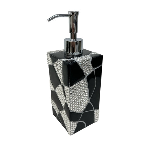 Soap / Lotion Pump - Black & Crystal