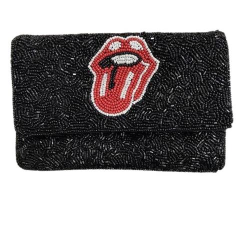 Black Clutch with Red Tongue