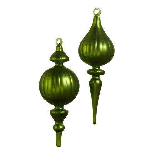 Matte Green Finial Ornament, 2 Styles