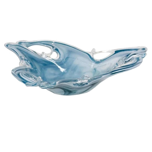 Blue Blown Glass Bowl