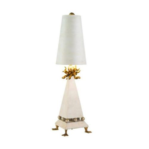 Cream and Gold Duck Foot Table Lamp