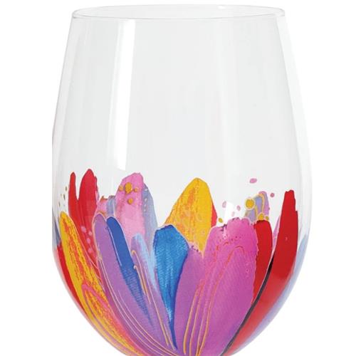 Stemless Multicolor Wine Glass - Blue & Purple