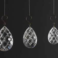 Cut Glass Ornaments, S/3