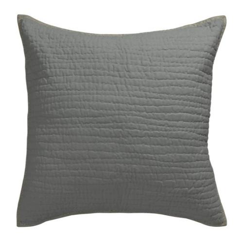 Grey Cotton Velvet Euro Sham