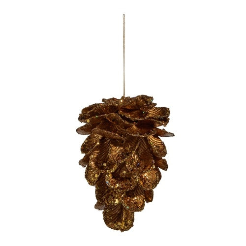 Glittered Gold Pinecone Ornament