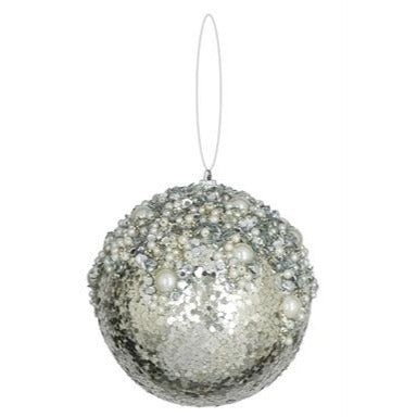 Sequin/Pearl Ball - Platinum