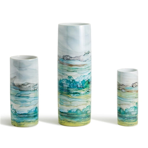 Aqua Cylinder Vase, 3 Size Options