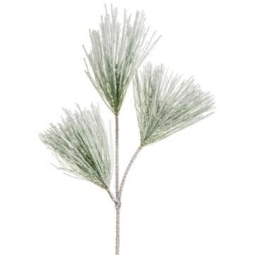 Snowed Long Needle Pine Pick - 17" Green Snow