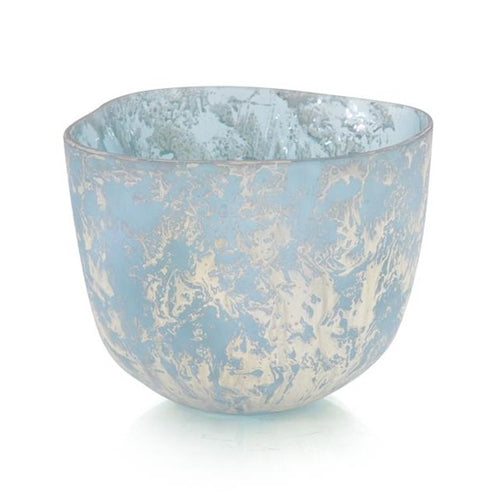 Powder Blue Bowl with Silver Overlay